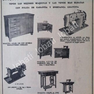 CARTEL ANTIGUO ORIGINAL DE CASA DIAZ DE MAQUINAS DE COSER 1956 /98