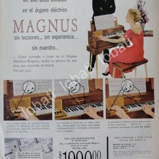 CARTEL ANTIGUO ORIGINAL DE PIANOS MAGNUS 1959 /93 / RARO