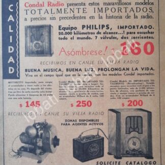 CARTEL ANTIGUO ORIGINAL DE RADIO CONDAL Y OTROS 1930 /91