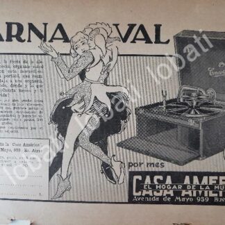 CARTEL ANTIGUO ORIGINAL DE GRAMOFONO CONCERTOLA PORTATIL, 1920s /85