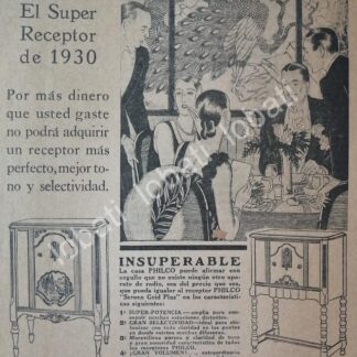CARTEL ANTIGUO ORIGINAL DE RADIOS PHILCO 1930 /81