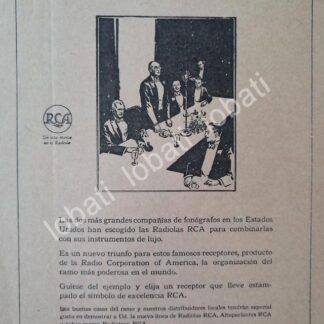 CARTEL ANTIGUO ORIGINAL DE RADIOS RADIOLA RCA 1920s /72