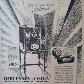 CARTEL ANTIGUO ORIGINAL DE RADIOS ATWATER KENT 1929 /69