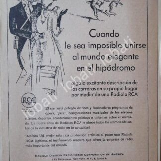 CARTEL ANTIGUO ORIGINAL DE RADIOLAS RCA , 1930 ARGENTINA /67