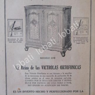 CARTEL ANTIGUO ORIGINAL DE GRAMOFONO VICTROLA MOD 10-50, 1927 ARGENTINA /64