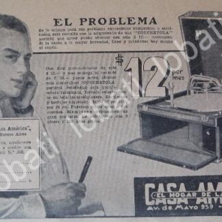 CARTEL ANTIGUO ORIGINAL DE GRAMOFONO CONCERTOLA, 1927 ARGENTINA /63 /RARO