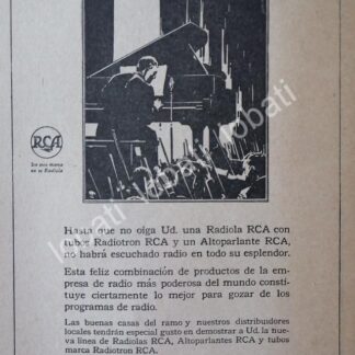 CARTEL ANTIGUO ORIGINAL DE RADIOLAS RCA 1920s, ARGENTINA /61