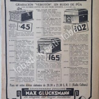 CARTEL ANTIGUO ORIGINAL DE VICTROLAS ODEON VEROTON 1926, ARGENTINA /58