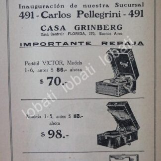 CARTEL ANTIGUO ORIGINAL DE VICTROLAS VICTOR Y MAS 1920s /56