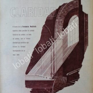 CARTEL ANTIGUO ORIGINAL DE PHILIPS PROMUEVE LA FRECUENCIA MODULADA 1958 /54 MUY RARO