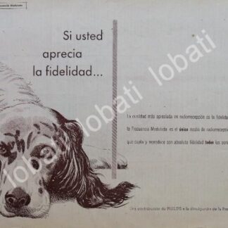 CARTEL ANTIGUO ORIGINAL DE PHILIPS PROMUEVE LA FRECUENCIA MODULADA 1958 /54 MUY RARO