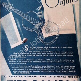 CARTEL ANTIGUO ORIGINAL DE RADIOS ZIER 8-V 1938 /208 SUPER RARO