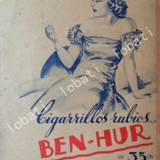 CARTEL ANTIGUO ORIGINAL DE CIGARROS BEN HUR 1937 /T273 RARO