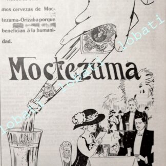 CARTEL ANTIGUO ORIGINAL DE MINI CARTEL CERVEZA MOCTEZUMA 1912 /161 MUY RARO