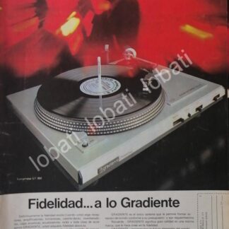 CARTEL ANTIGUO ORIGINAL DE TORNAMESA GRADIENTE GT-350 1980 /202