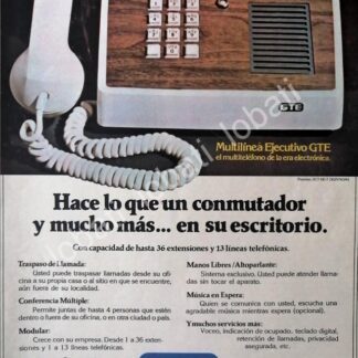 CARTEL ANTIGUO ORIGINAL DE TELEFONOS GTE 1982 /199