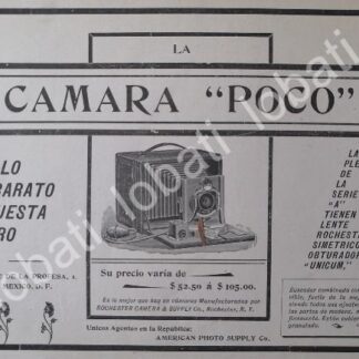 CARTEL ANTIGUO ORIGINAL DE MINI CARTEL CAMARAS POCO 1905 /12 SUPER RARO