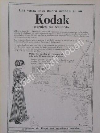 CARTEL ANTIGUO ORIGINAL DE CAMARAS KODAK 1913 /9 PUBLICIDAD ARTISTICA