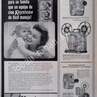 CARTEL ANTIGUO ORIGINAL DE CAMARAS Y PROYECTORES KEYSTONE 1957 /3