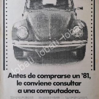 CARTEL ANTIGUO ORIGINAL DE AUTOS VOLKSWAGEN VOCHO 1981 /43