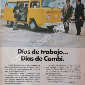 CARTEL ANTIGUO ORIGINAL DE AUTOS VOLKSWAGEN COMBI (PANEL) 1978 /32