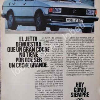 CARTEL ANTIGUO ORIGINAL DE AUTOS VOLKSWAGEN JETTA 1981 /31