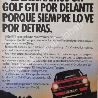 CARTEL ANTIGUO ORIGINAL DE AUTOS VOLKSWAGEN GOLF GTI 1981 (CARIBE) /30