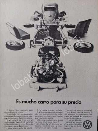 CARTEL ANTIGUO ORIGINAL DE MINI CARTEL AUTOS VOLKSWAGEN VOCHO 1969 /11