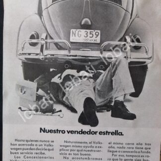 CARTEL ANTIGUO ORIGINAL DE MINI CARTEL AUTOS VOLKSWAGEN VOCHO 1969 /10