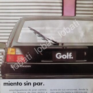 CARTEL ANTIGUO ORIGINAL DE MINI CARTEL AUTOS VOLKSWAGEN GOLF 1985 /8