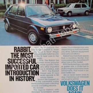CARTEL ANTIGUO ORIGINAL DE AUTOS VOLKSWAGEN RABBIT (CARIBE) 1978 /7