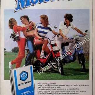 CARTEL ANTIGUO ORIGINAL DE MOTOCICLETAS VESPA 1987