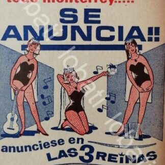 CARTEL ANTIGUO ORIGINAL DE RADIO DIFUSORA XEMR - XENV - XEBJB MONTERREY 1960s /36