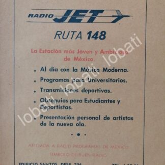 CARTEL ANTIGUO ORIGINAL DE RADIO DIFUSORA XEJET RADIO MONTERREY 1960s /34 SUPER RARO