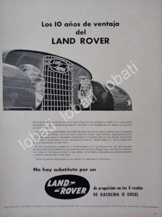 CARTEL ANTIGUO ORIGINAL DE AUTOS CAMIONETA LAND ROVER UNIVERSAL 1950s/271