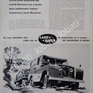 CARTEL ANTIGUO ORIGINAL DE AUTOS CAMIONETA LAND ROVER UNIVERSAL 1950s/270