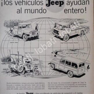 CARTEL ANTIGUO ORIGINAL DE AUTOS WILLYS JEEP VARIOS 1954 /267