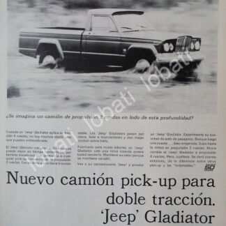 CARTEL ANTIGUO ORIGINAL DE AUTOS PICKUP JEEP GLADIATOR 1963 /266 RARO