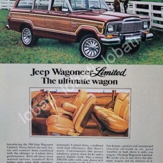 CARTEL ANTIGUO ORIGINAL DE AUTOS JEEP WAGONER LIMITED 1980 /262