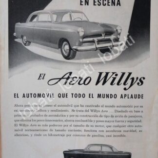 CARTEL ANTIGUO ORIGINAL DE AUTOS WILLYS AERO 1952 /260 MUY RARO