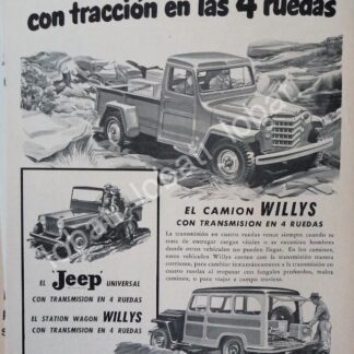 CARTEL ANTIGUO ORIGINAL DE AUTOS Y CAMIONETAS JEEP WILLYS 1951 /258