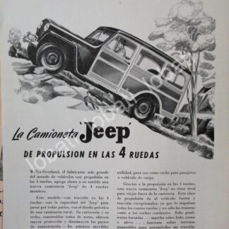 CARTEL ANTIGUO ORIGINAL DE CAMIONETA JEEP WILLYS WAGON 1949 /257 RARO