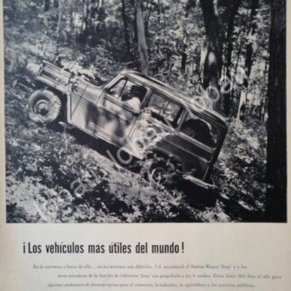 CARTEL ANTIGUO ORIGINAL DE AUTOS WILLYS STATION WAGON 1953 /254