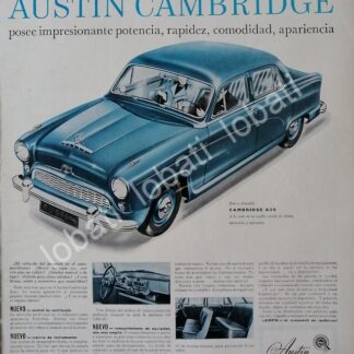 CARTEL ANTIGUO ORIGINAL DE AUTOS BMC AUSTIN CAMBRIDGE A50 1958 /251