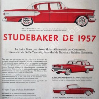 CARTEL ANTIGUO ORIGINAL DE AUTOS STUDEBAKER 1957 /238