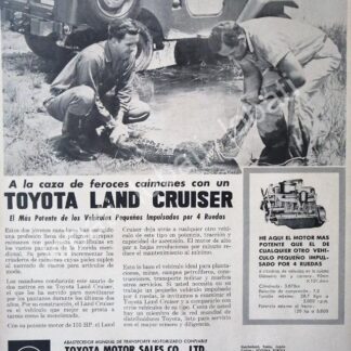 CARTEL ANTIGUO ORIGINAL DE AUTOS TOYOTA LAND CRUISER 1953 /233
