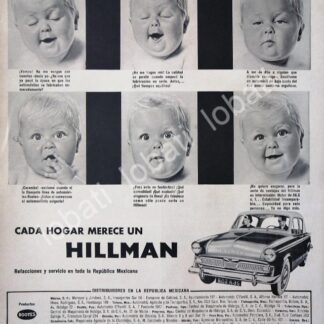 CARTEL ANTIGUO ORIGINAL DE AUTOS ROOTES HILLMAN 1953 /218