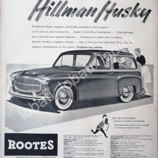 CARTEL ANTIGUO ORIGINAL DE AUTOS ROOTES HILLMAN HUSKY 1956 /229