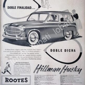 CARTEL ANTIGUO ORIGINAL DE AUTOS ROOTES HILLMAN HUSKY 1956 /220