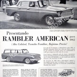 CARTEL ANTIGUO ORIGINAL DE AUTOS AMERICAN RAMBLER CLASSIC 1962 1RA EDICION MEXICANA /215